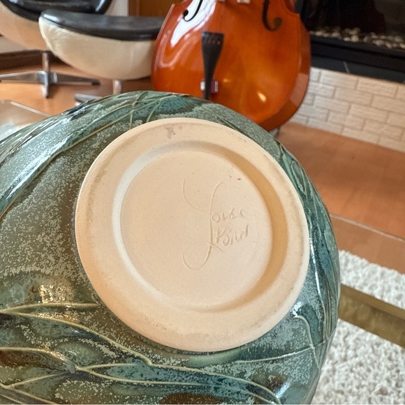 Louis Brud Handcrafted Pottery Bowl Art Pottery Vintage Blue - Picture 10 of 13